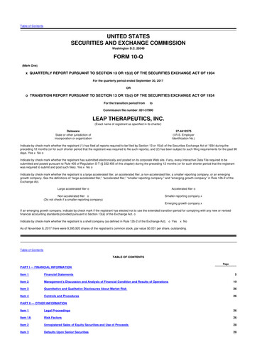 Thumbnail Leap Therapeutics
 10-Q Quarterly Report FY2017 Q3