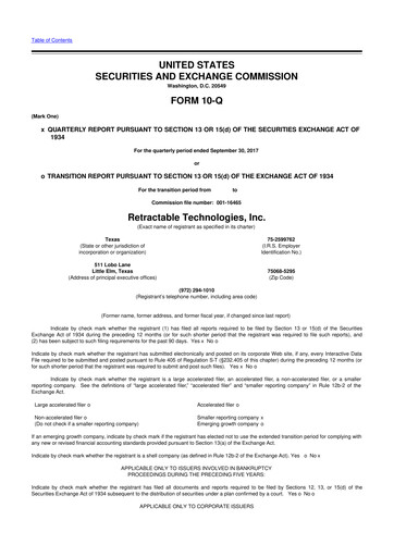 Thumbnail Retractable Technologies 10-Q Quarterly Report FY2017 