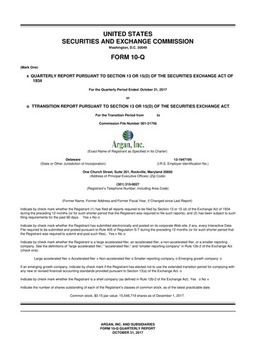Thumbnail Argan 10-Q Quarterly Report FY2018 