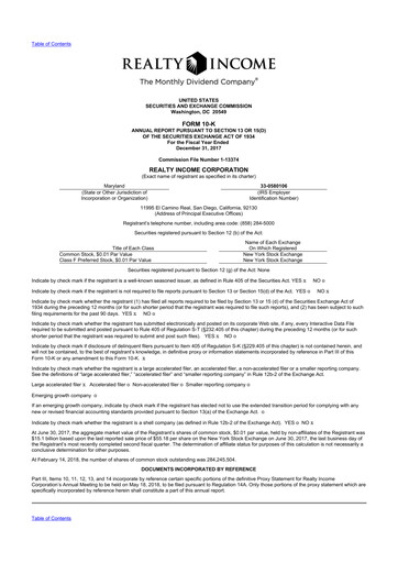 Thumbnail Realty Income 10-K Annual Report 2017