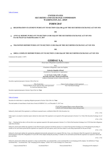 Thumbnail Gerdau 20-F Annual Report 2017