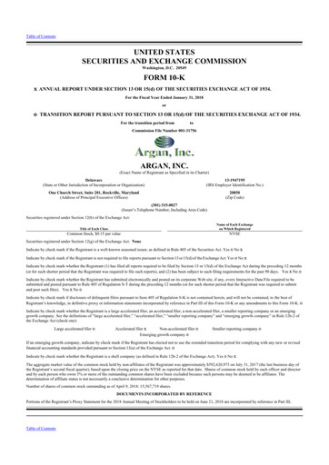 Thumbnail Argan 10-K Annual Report 2018