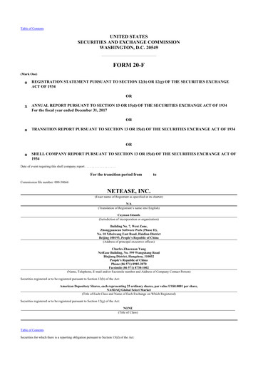 Vorschaubild NetEase 20-F Jahresbericht 2017