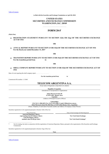 Thumbnail Telecom Argentina
 20-F Annual Report 2017