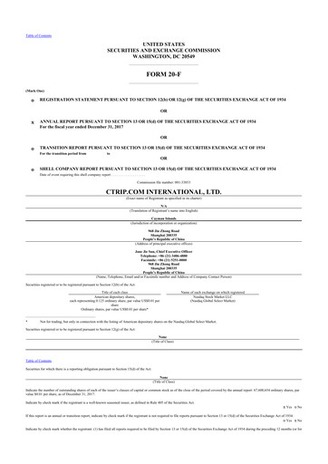 Thumbnail Trip.com 20-F Annual Report 2017