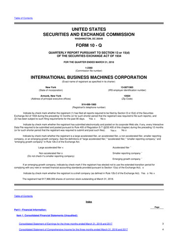 Thumbnail IBM 10-Q Quarterly Report FY2018 