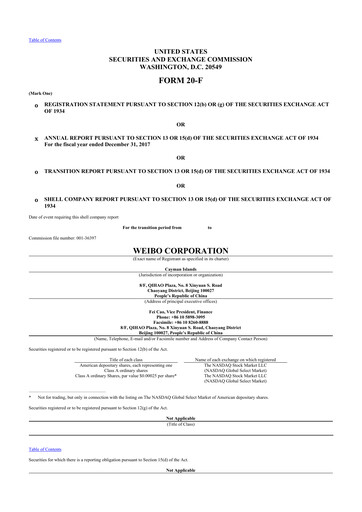 Thumbnail Weibo 20-F Annual Report 2017