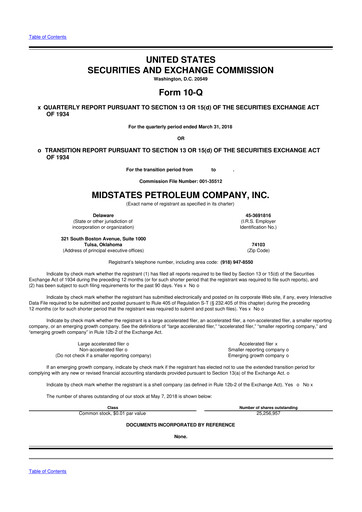 Vorschaubild Amplify Energy
 10-Q Quartalsbericht 2018 