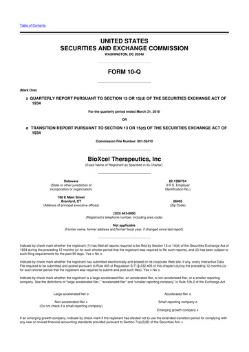 Thumbnail BioXcel Therapeutics 10-Q Quarterly Report FY2018 