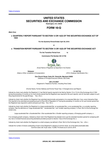 Thumbnail Argan 10-Q Quarterly Report FY2019 