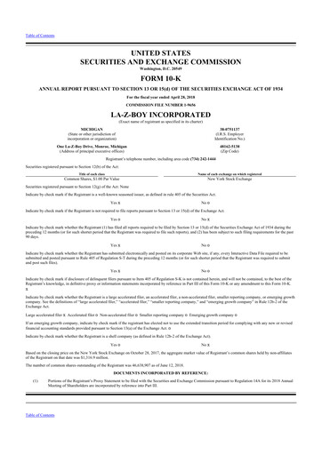 Thumbnail La-Z-Boy
 10-K Annual Report 2018