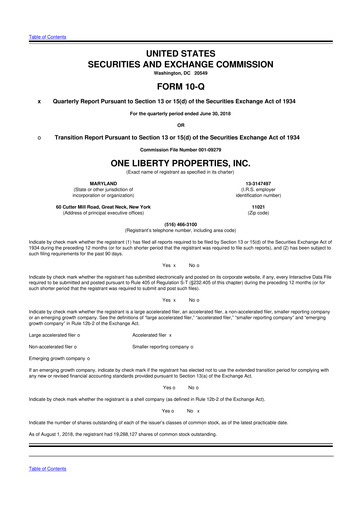 Thumbnail One Liberty Properties 10-Q Quarterly Report FY2018 