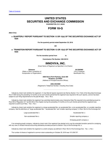 Thumbnail Innoviva 10-Q Quarterly Report FY 
