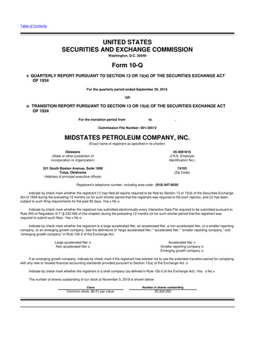 Vorschaubild Amplify Energy
 10-Q Quartalsbericht 2018 