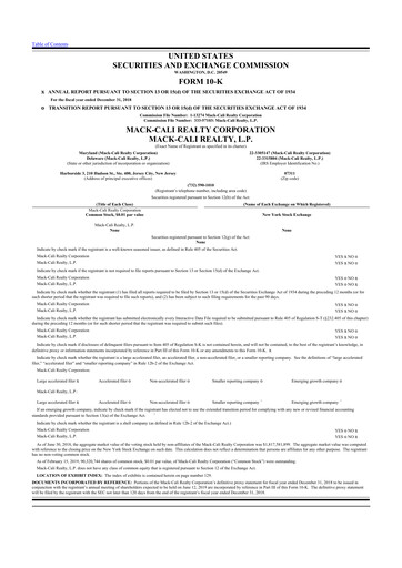 Thumbnail Veris Residential 10-K Annual Report 2018