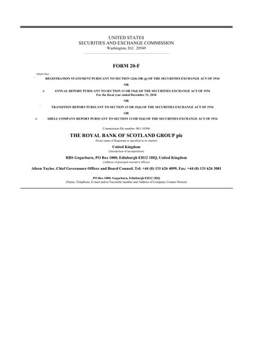 Miniature NatWest Group 20-F Rapport annuel 2018