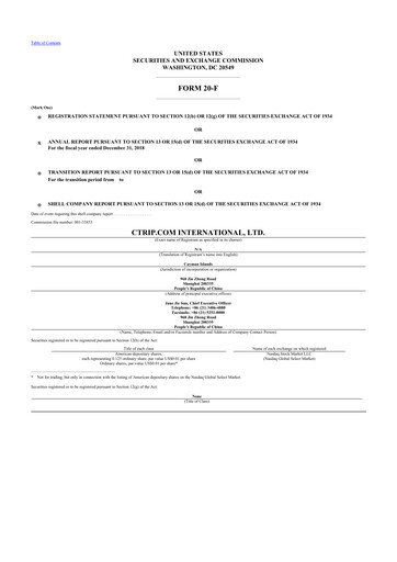 Thumbnail Trip.com 20-F Annual Report 2018