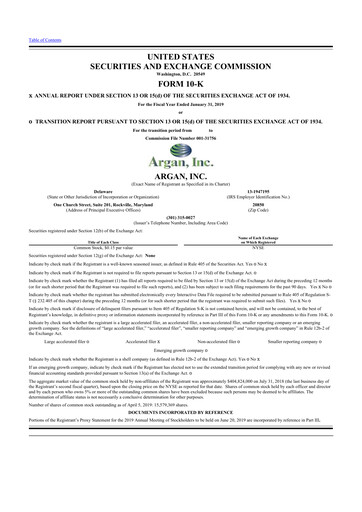 Thumbnail Argan 10-K Annual Report 2019