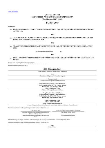 Thumbnail Qifu Technology 20-F Annual Report 2018