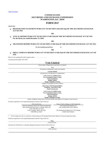 Thumbnail Uxin Limited 20-F Annual Report 2018