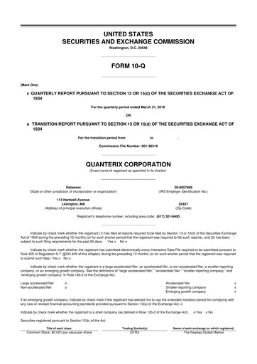 Miniature Quanterix 10-Q Rapport trimestriel  