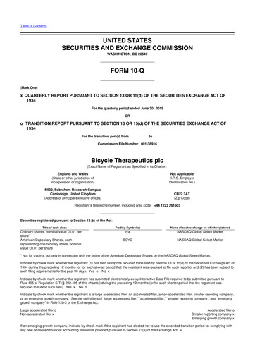 Thumbnail Bicycle Therapeutics 10-Q Quarterly Report FY 
