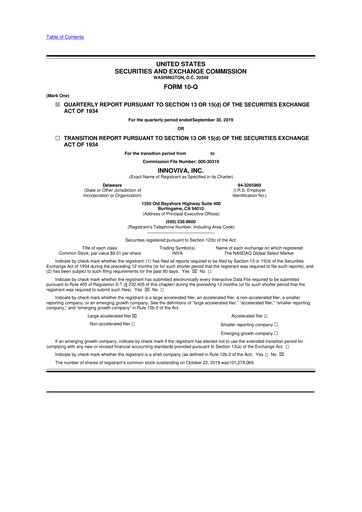 Thumbnail Innoviva 10-Q Quarterly Report FY 