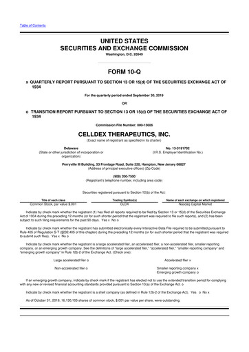 Thumbnail Celldex Therapeutics 10-Q Quarterly Report FY2019 