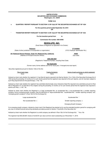 Thumbnail Rezolute 10-Q Quarterly Report FY 