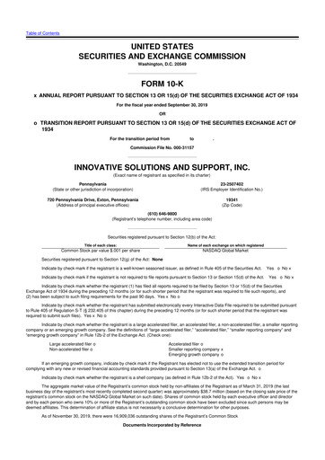 Miniature Innovative Solutions and Support 10-K Rapport annuel 2019