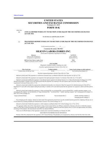 Thumbnail Silicon Labs
 10-K Annual Report 2019