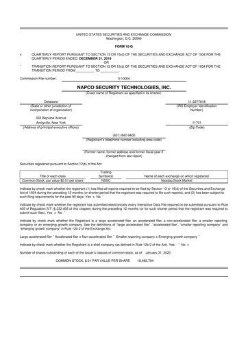 Thumbnail NAPCO Security Technologies 10-Q Quarterly Report FY2020 