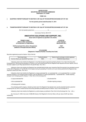 Miniature Innovative Solutions and Support 10-Q Rapport trimestriel 2020 