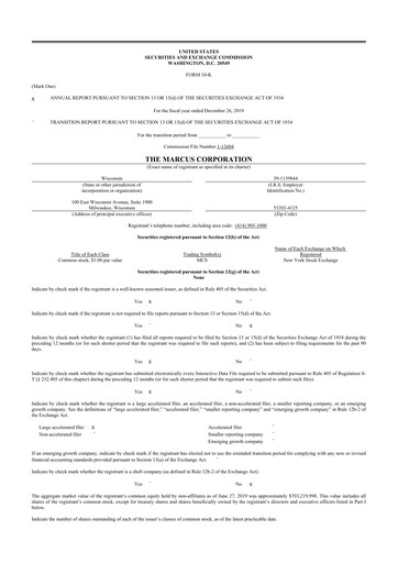 Vorschaubild Marcus Corporation
 10-K Jahresbericht 2019