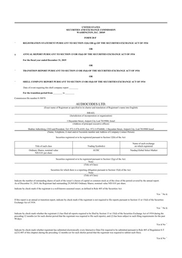 Thumbnail AudioCodes 20-F Annual Report 2019