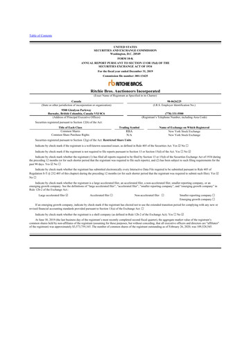 Thumbnail RB Global
 10-K Annual Report 2019