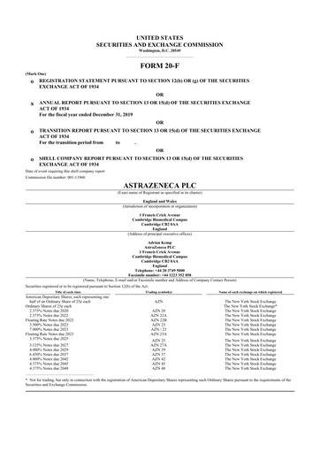 Thumbnail AstraZeneca 20-F Annual Report 2019