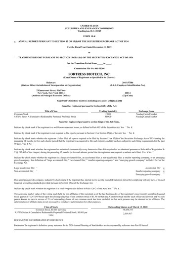 Thumbnail Fortress Biotech
 10-K Annual Report 2019