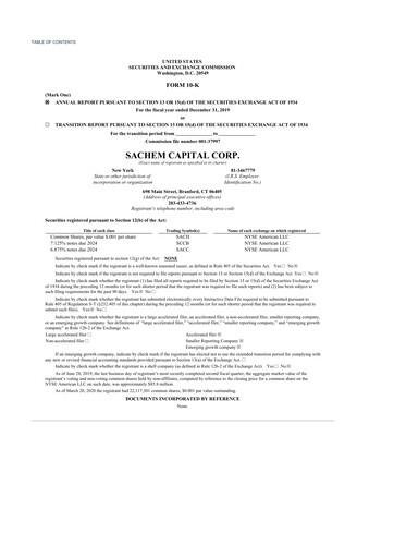 Thumbnail Sachem Capital
 10-K Annual Report 2019