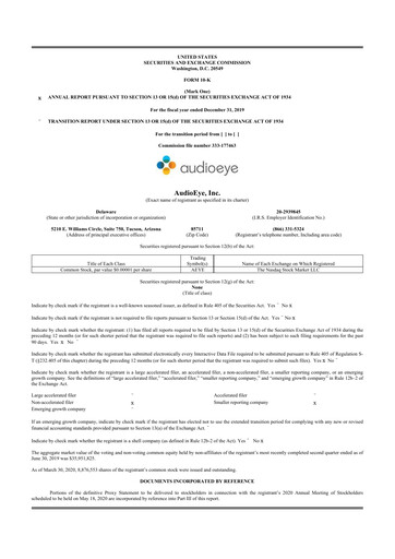Thumbnail AudioEye 10-K Annual Report 2019