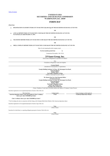 Thumbnail VNET Group 20-F Annual Report 2019