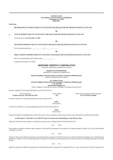 Thumbnail Ardmore Shipping
 20-F Annual Report 2019