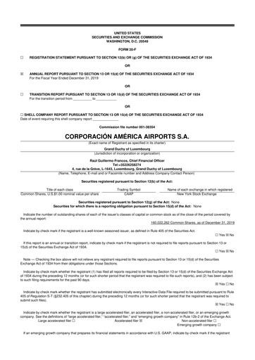 Thumbnail Corporación América Airports 20-F Annual Report 2019