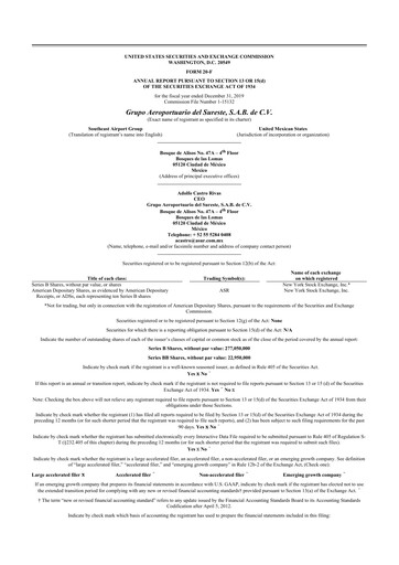 Thumbnail Grupo Aeroportuario del Sureste
(ASUR) 20-F Annual Report 2019