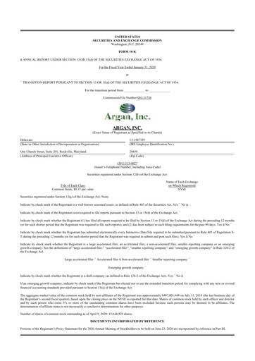 Thumbnail Argan 10-K Annual Report 2020