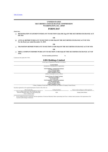 Thumbnail GDS Holdings 20-F Annual Report 2019