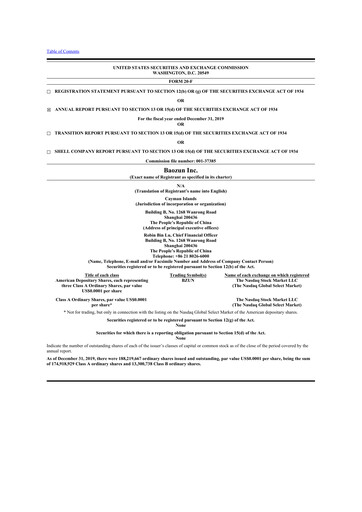 Thumbnail Baozun 20-F Annual Report 2019