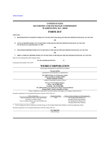 Thumbnail Weibo 20-F Annual Report 2019