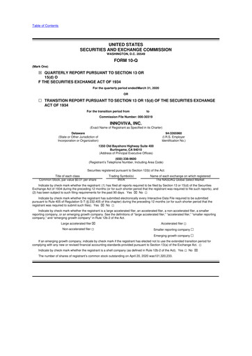 Thumbnail Innoviva 10-Q Quarterly Report FY 