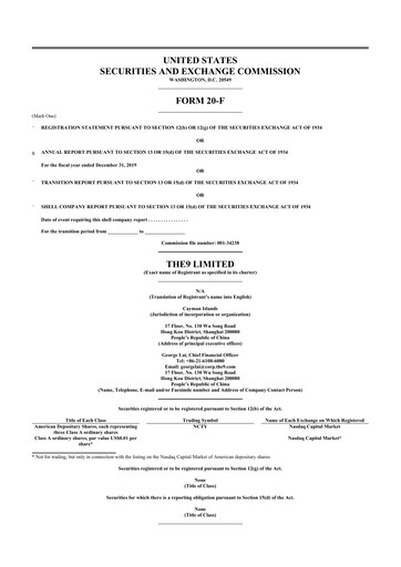 Thumbnail The9 20-F Annual Report 2019